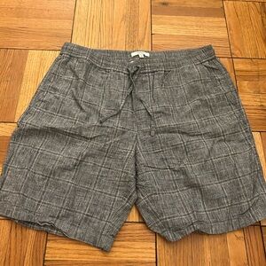 Gray Plaid Casual Shorts